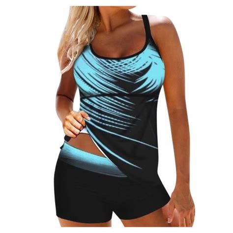 Maillot De Bain Femmes Plus Size Print Tankini Swimjupmsuit Beachwear