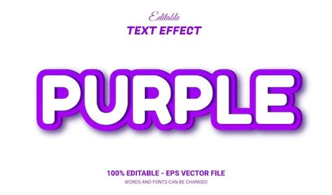 Efecto De Texto Editable P Rpura Lindo D Vector Premium