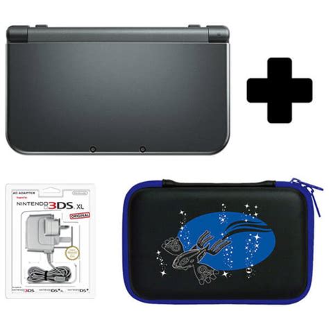 New Nintendo 3DS XL Metallic Black Pokemon Alpha Sapphire Case