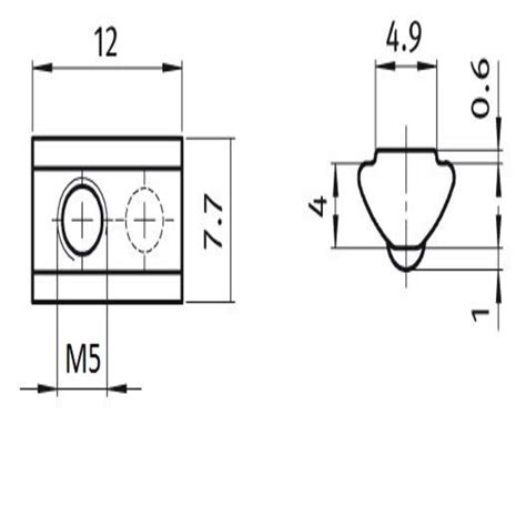 Tuerca Corredera Insertable Ranura 5 Tipo I MOTEDIS