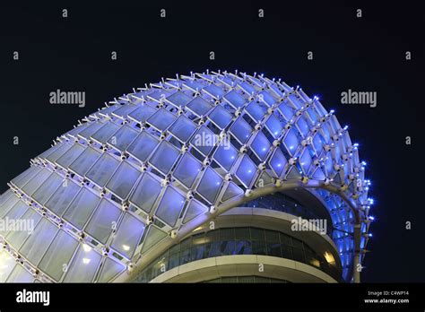 Yas Marina Hotel at night, Abu Dhabi Stock Photo - Alamy