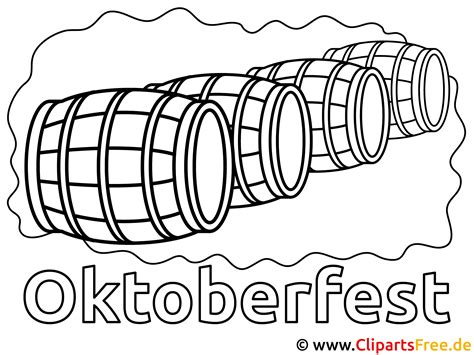 Bierfässer Oktoberfest Malvorlage kostenlos