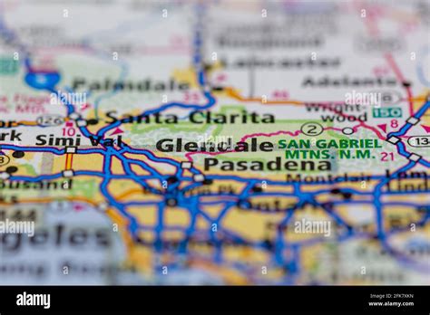 Glendale California Usa Shown On A Geography Map Or Road Map Stock