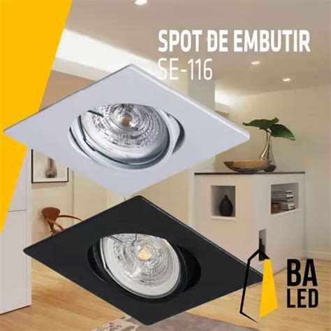 Spot Embutir Pvc Cuadrado Dicroica Blanco Negro Se Sp En Venta En