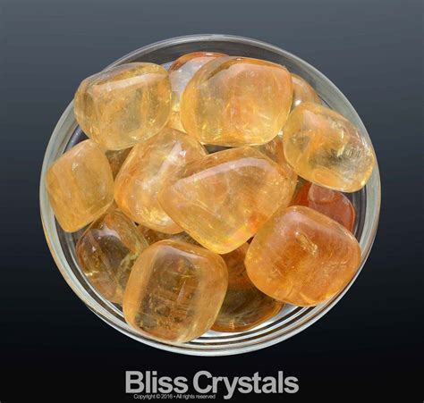 1 Giant Honey Gem Calcite Tumbled Stone Yellow Aka Citrine Calcite