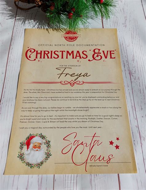 Santa Christmas Eve Letter Nice List Santa Merry Christmas Etsy