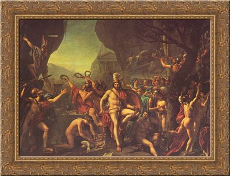 Leonidas at Thermopylae 24x18 Gold Ornate Wood Framed Canvas Art by ...
