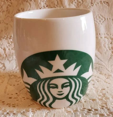 Starbucks Coffee Green Siren Mermaid Iconic Logo Barrel Mug 14oz 2010