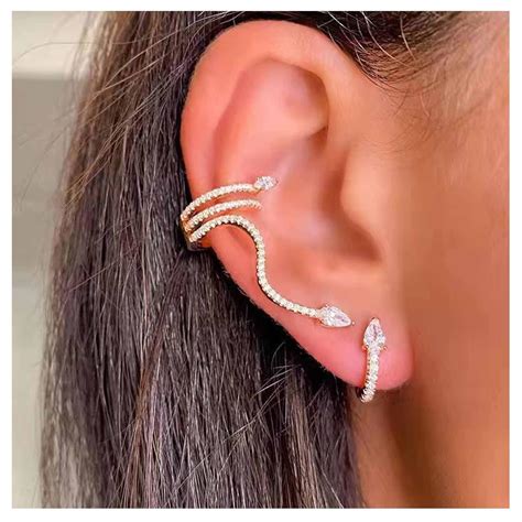 Dervivea Boho Schlange Ohr Manschette Reif Ohrringe Nicht Piercing