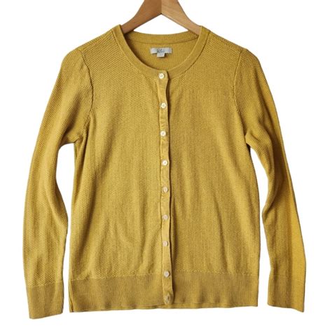 Croft And Barrow Sweaters Vintage Womens Cotton Modal Mustard Yellow