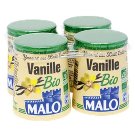 Yaourt à la vanille BIO Malo 4 x 125 g La Belle Vie Courses en