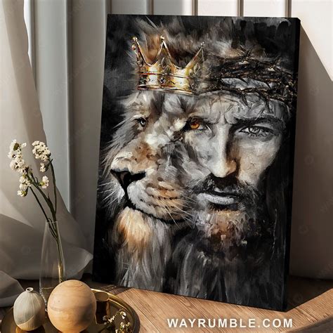 Amazing Lion Of Judah Jesus Painting Unique Crown Jesus Portrait