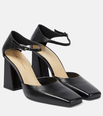 Quad Leather Pumps In Black Proenza Schouler Mytheresa