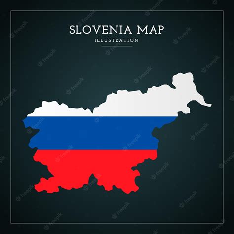 Drapeau Slovénie Carte Illustration Vectorielle Vecteur Premium