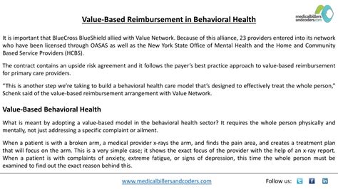 Ppt Value Based Reimbursement In Behavioral Health Powerpoint