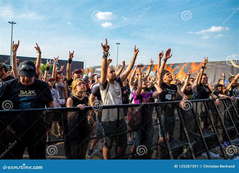 The Crowd in a Concert at Download Heavy Metal Music Festival Editorial ...