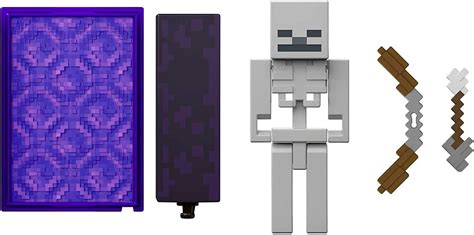 Minecraft Skeleton Action Figure 3.25" with 1 Build-a-Portal Piece & 1 ...