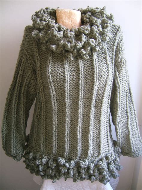 Ravelry Highland Giant Picot Sweater With Picot Neck And Bottom