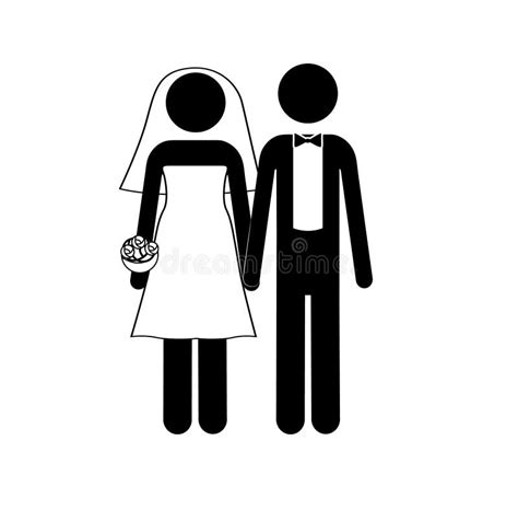 Siluetas De Bodas De Novias Y Novios Variante Ilustraci N Del Vector