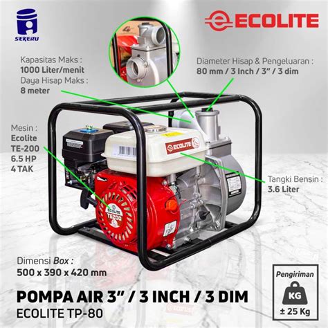 Jual Mesin Pompa Air Irigasi Pompa ALKON Pompa Air Bensin ECOLITE