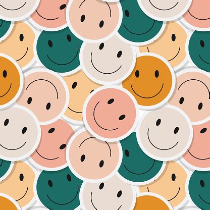 pola senyum warnawarni smiley  warna hijau merah muda kuning