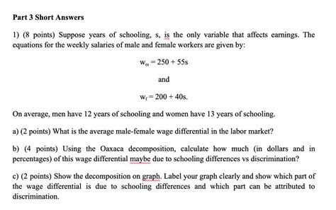 Solved Part 3 Short Answers 1 8 Points Suppose Years Of