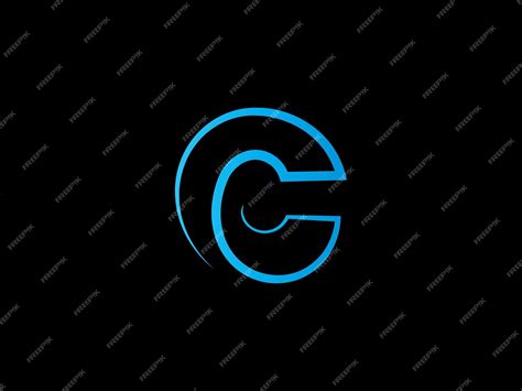 Premium Vector A Blue Letter C On A Black Background