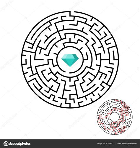 Vector Illustration Maze Labyrinth Diamond Flat Style — Stock Vector © Mariyapvl 362456022