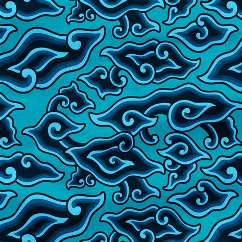 Teal Batik Of Indonesia Fabric Megamendung Pattern Vector Art At