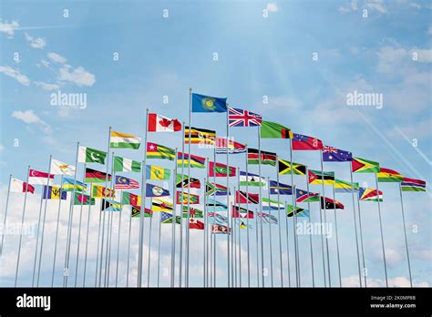 Le Drapeau Du Commonwealth Des Nations Avec Les Drapeaux Des Pays De L