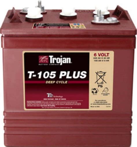 4 X TROJAN BATTERY T 105 PLUS 6V DEEP CYCLE FLOODED 225 Ah Buy Online