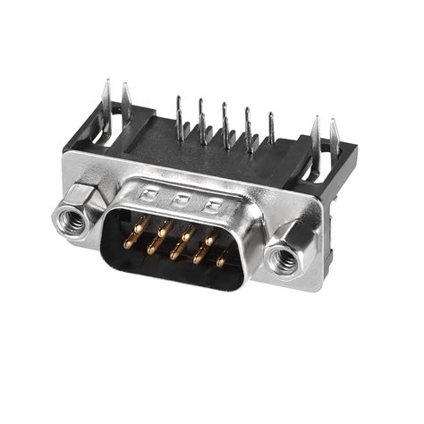 D Sub Connector Male Plug 9 Pin 2 Row Right Angle Port Terminal 20pcs