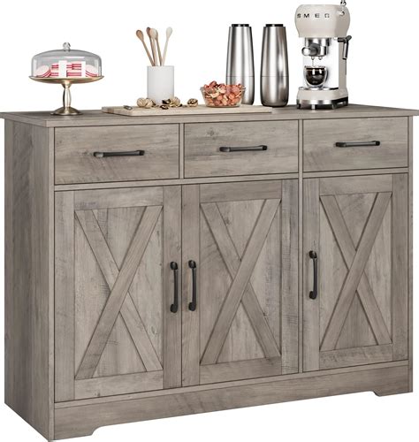 Buy Hostack Modern Farmhouse Buffet Sideboard Cabinet Barn Doors