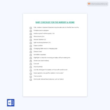 Free Newborn Baby Checklists Must Haves Printable