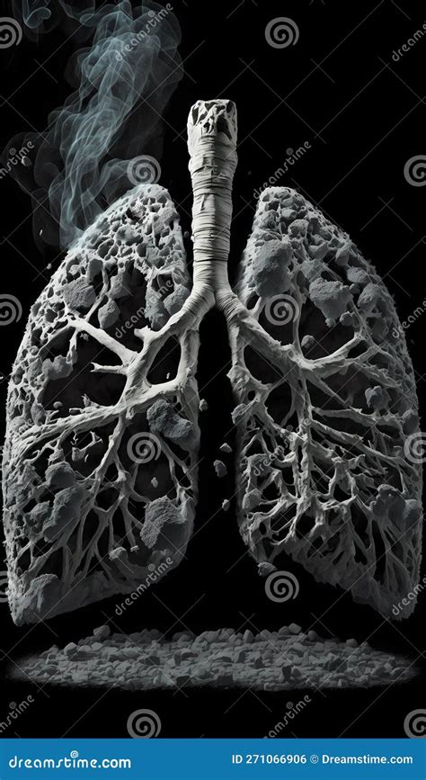 Cigarettes Ash In Lung No Smoking Concept Vector Illustration