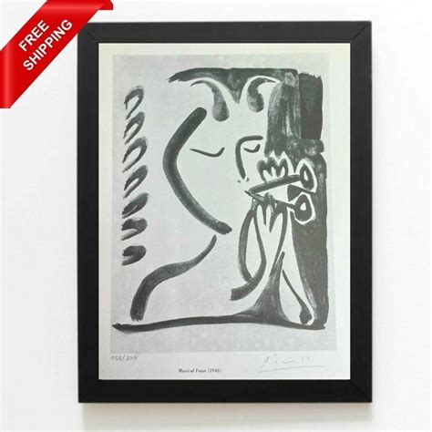 Pablo Picasso Musical Faun Original Hand Signed Print With Coa 3935788774