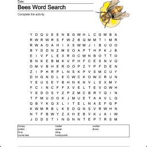 Bees Wordsearch Vocabulary Crossword And More