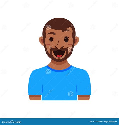 American African Men Facial Expression Stock Vector Illustration Of