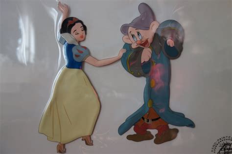 Snow White And Dopey Original Animation Cel Hand Painted 51 Off