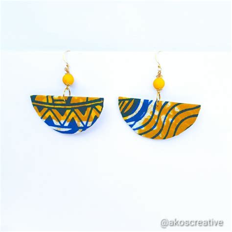 African Print Earrings Ankara Earrings Fabric Earrings Statement Earrings Afrocentric Jewellery