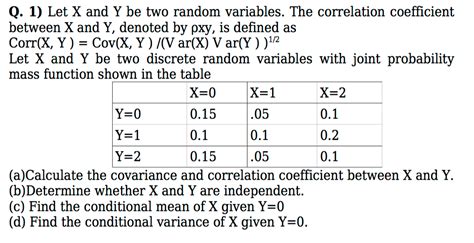 Solved Let X And Y Be Two Random Variables The Correlation