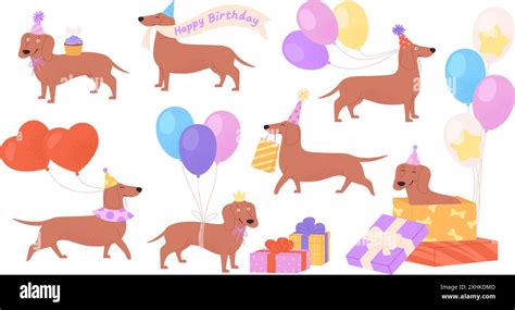 Sausage Dog Party Set Funny Dachshund Birthday Christmas Romantic
