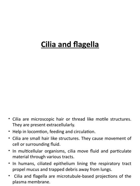 Cilia and Flagella | PDF | Microtubule | Molecular Biology