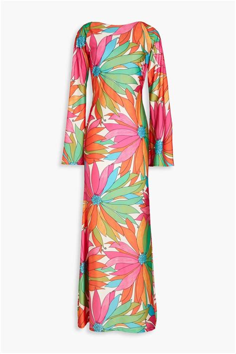 Ronny Kobo Lanora Floral Print Jersey Maxi Dress The Outnet