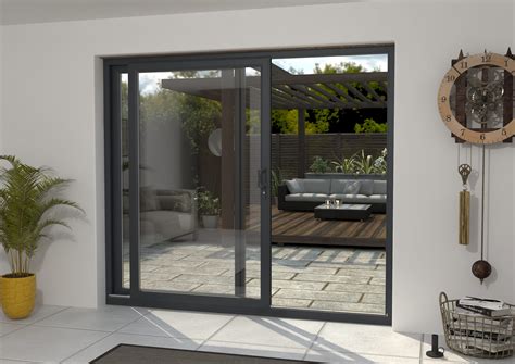 Part Q 3000mm Upvc Anthracite Grey Sliding Doors Lh Sliding Rh Fixed