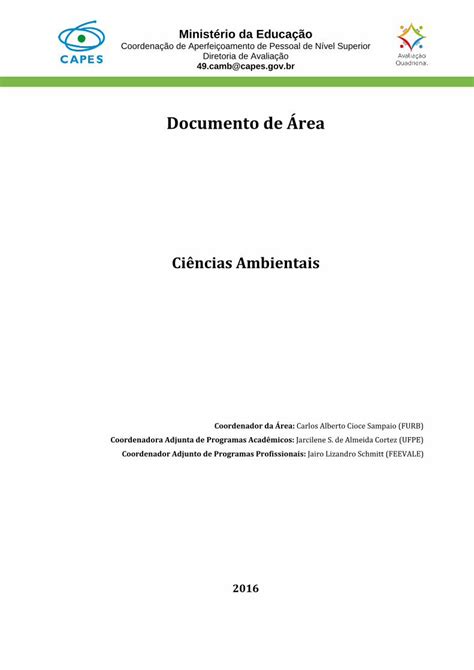 PDF Documento de Área 2016 11 28 Ministério da Educação