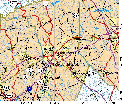 Map Of Greenville County Sc - Maping Resources