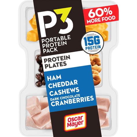 P3 Portable Protein Snack Pack Protein Plate With Ham Cashews