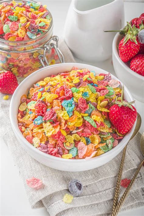 Colorful Fruit Cereal Flakes Stock Photo Image Of Cereal American