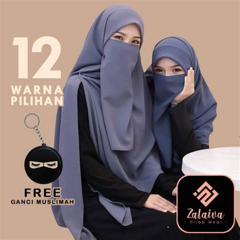 Jual Cadar Tali Layer Tanpa Jahit Bawah Mata Niqab Untuk Hijab Jilbab